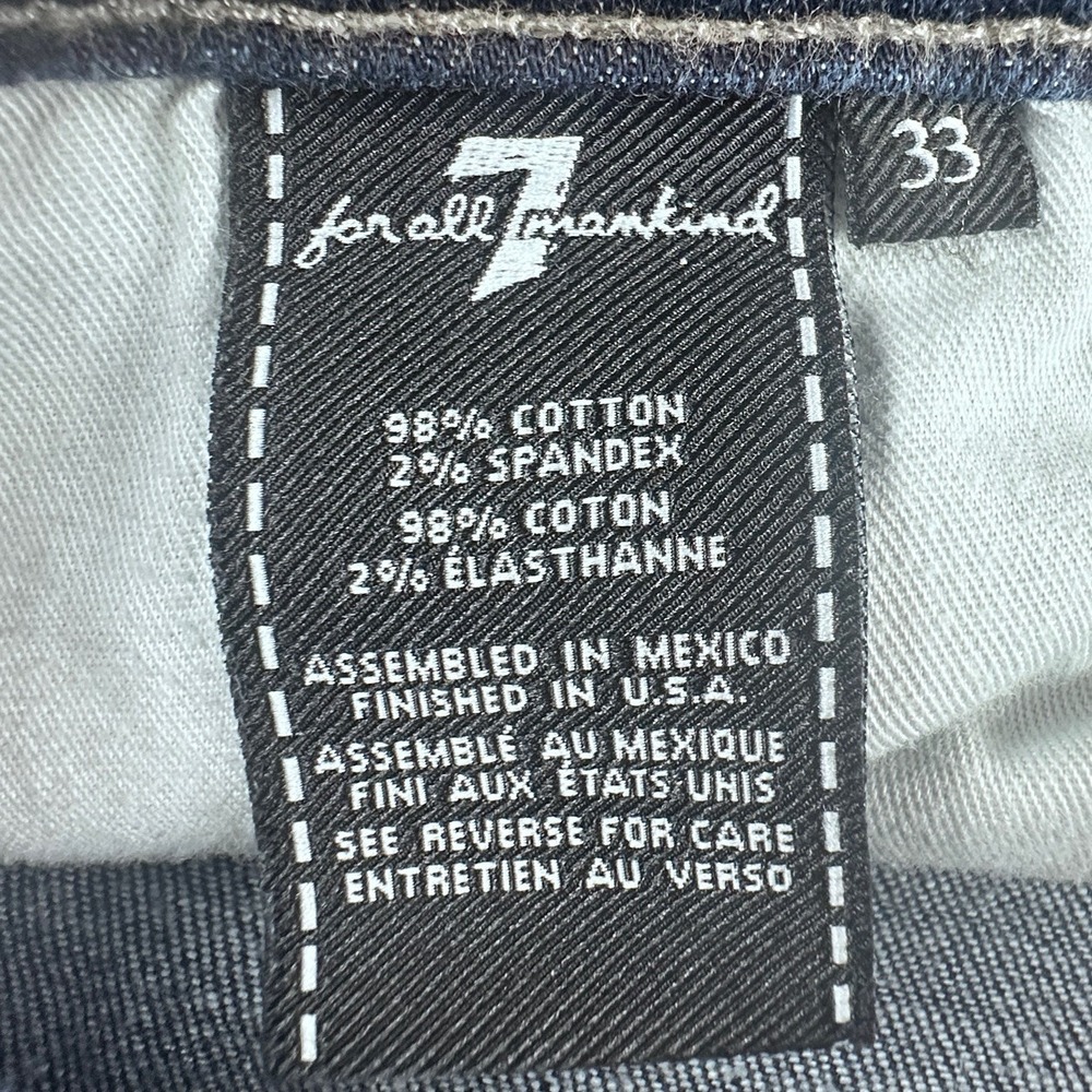 7 For All Mankind Austyn Men's Jeans 33x29 Dark Wash Relaxed Straight Stretch - Picture 6 of 11